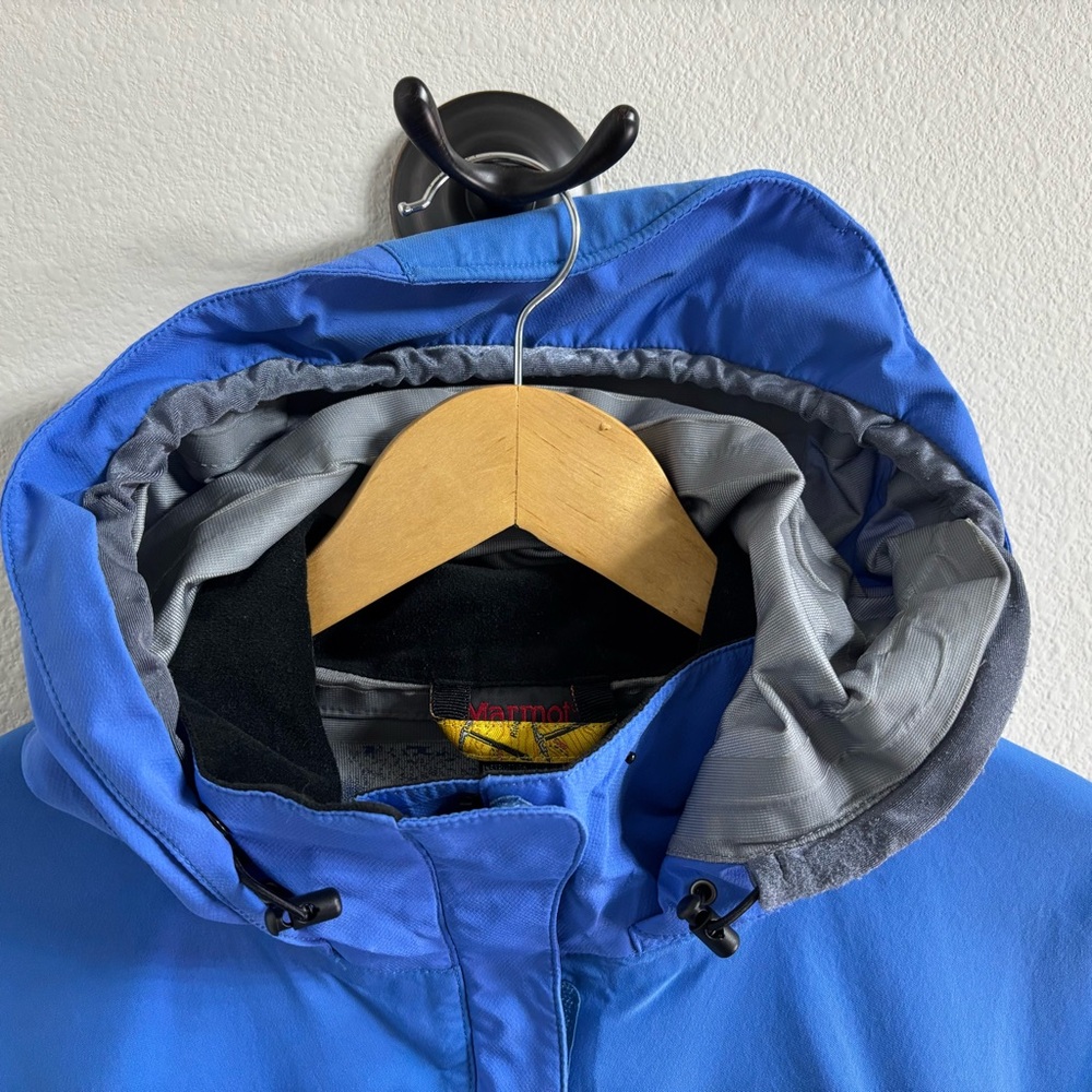 Marmot Blue Performance Rain Jacket Waterproof Ho… - image 4